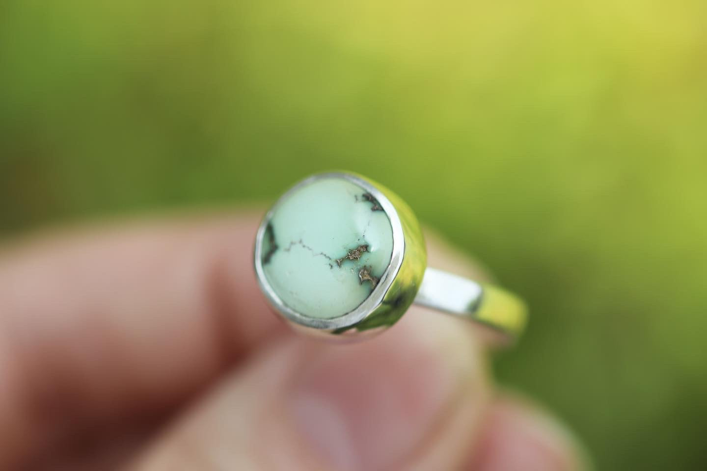 Sterling silver damele variscite ring US size 7
