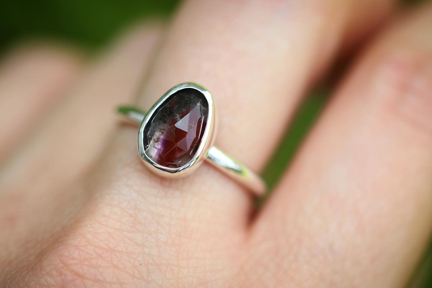 Sterling silver rose cut super 7 ring US size 7