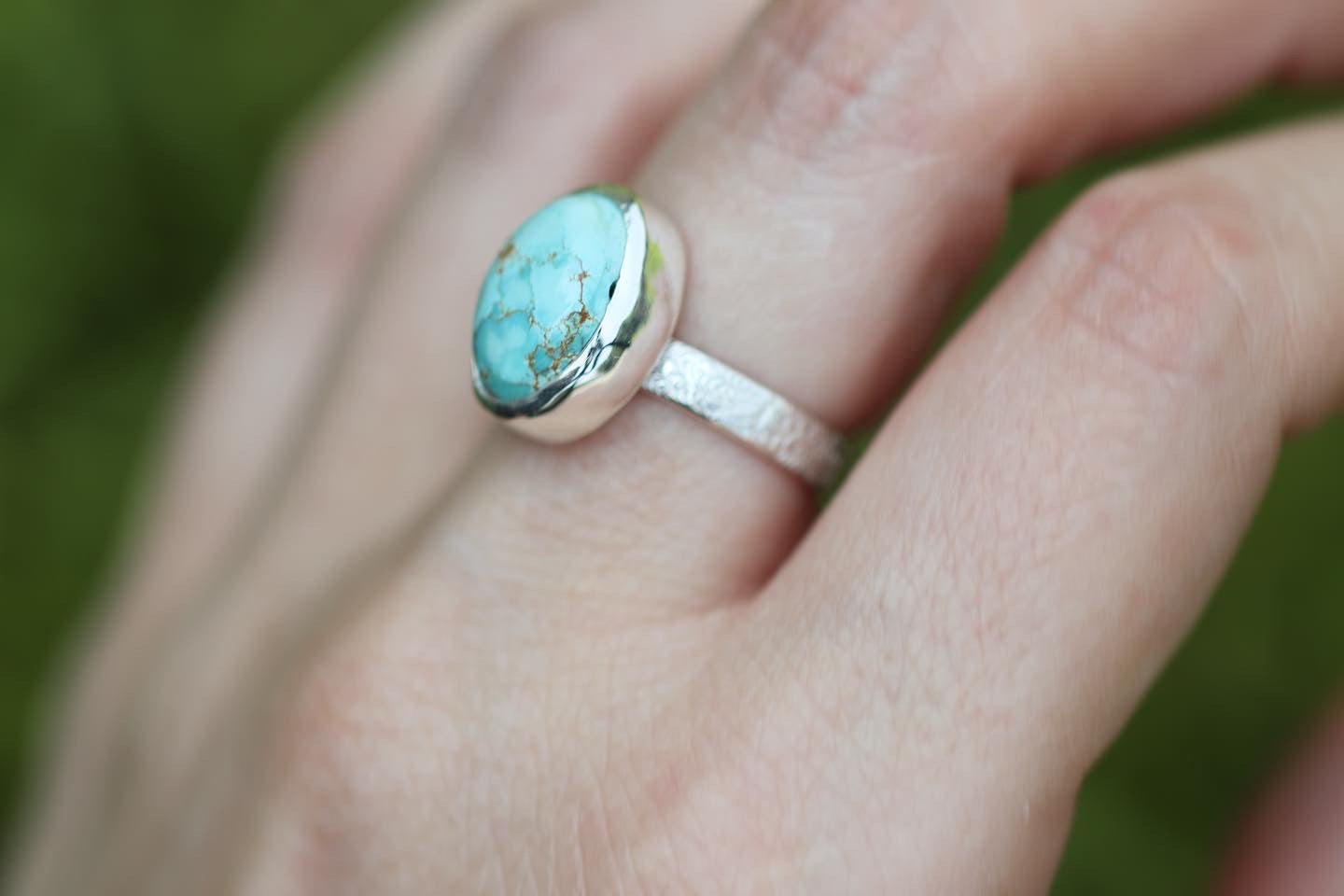 Sterling silver number 8 mine turquoise ring US size 7