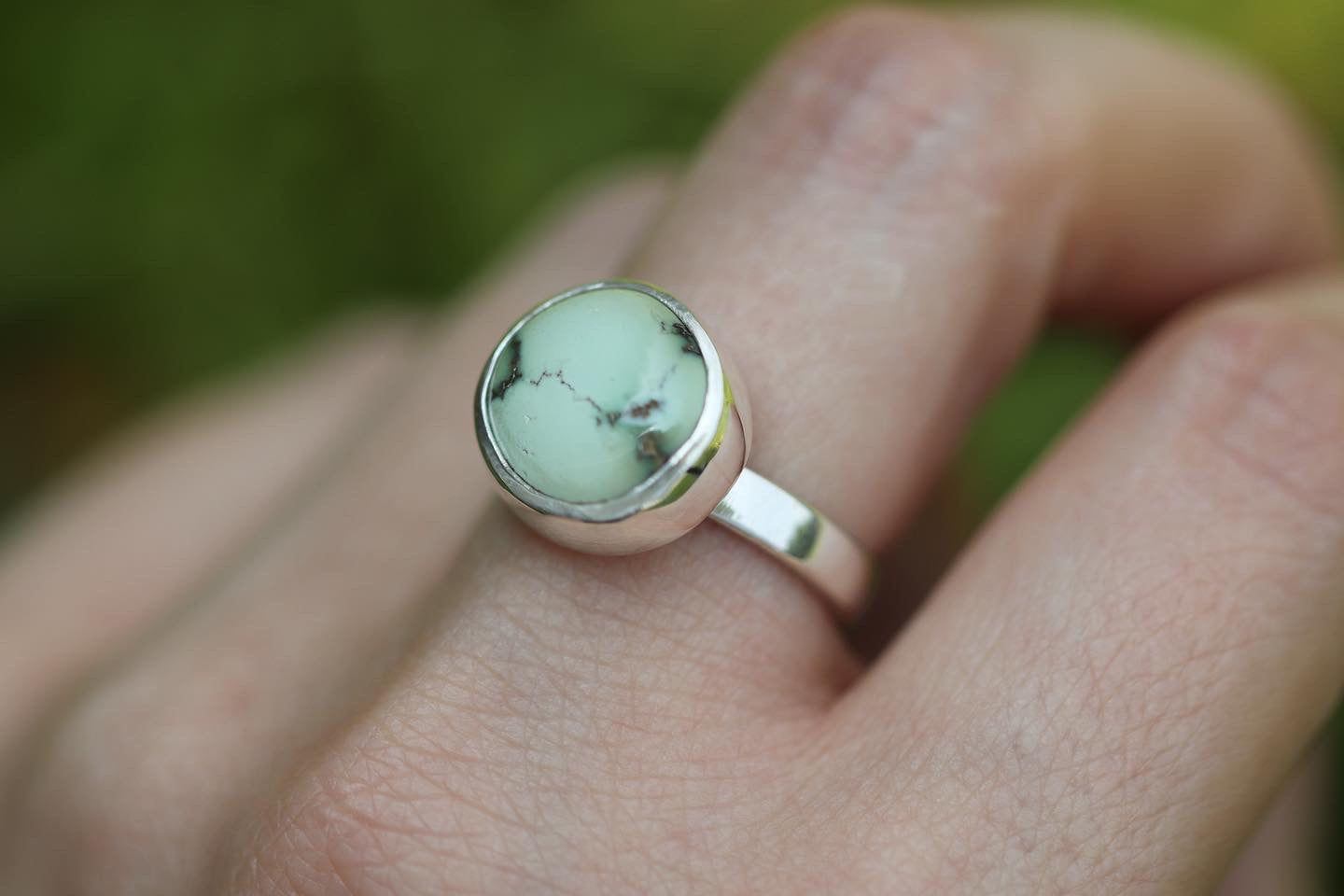 Sterling silver damele variscite ring US size 7