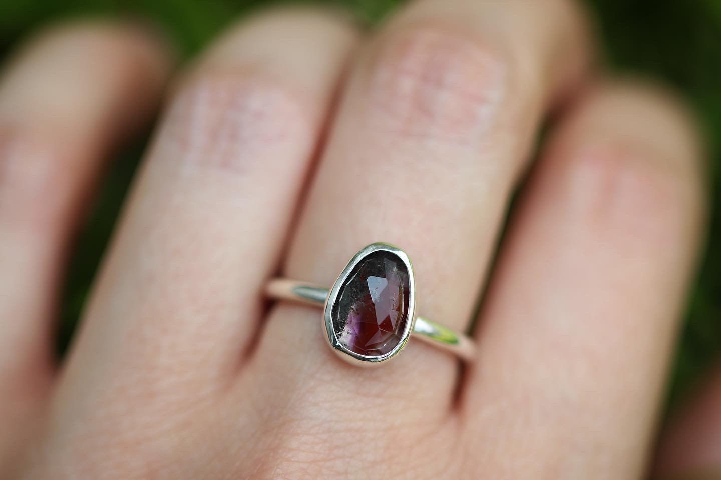 Sterling silver rose cut super 7 ring US size 7