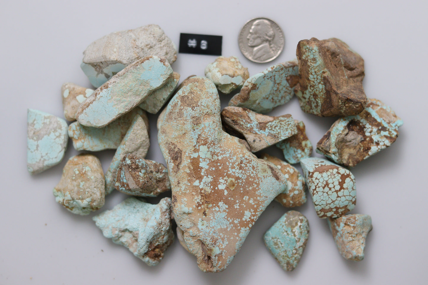 Natural number 8 turquoise rough