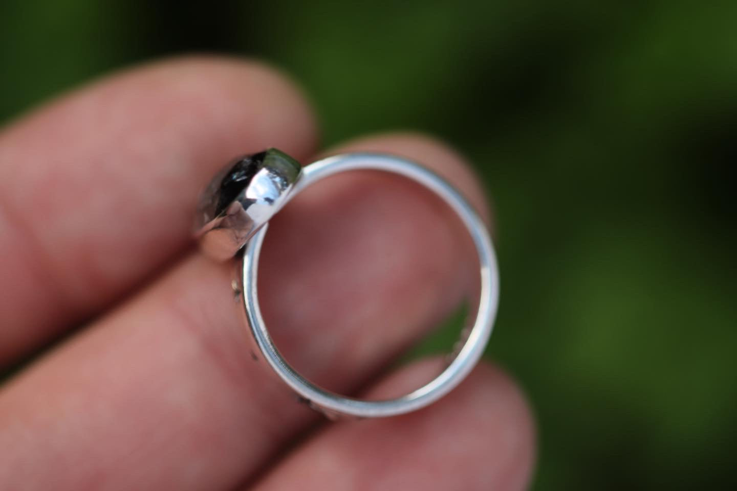 Sterling silver starry night herkimer diamond ring US 7.5