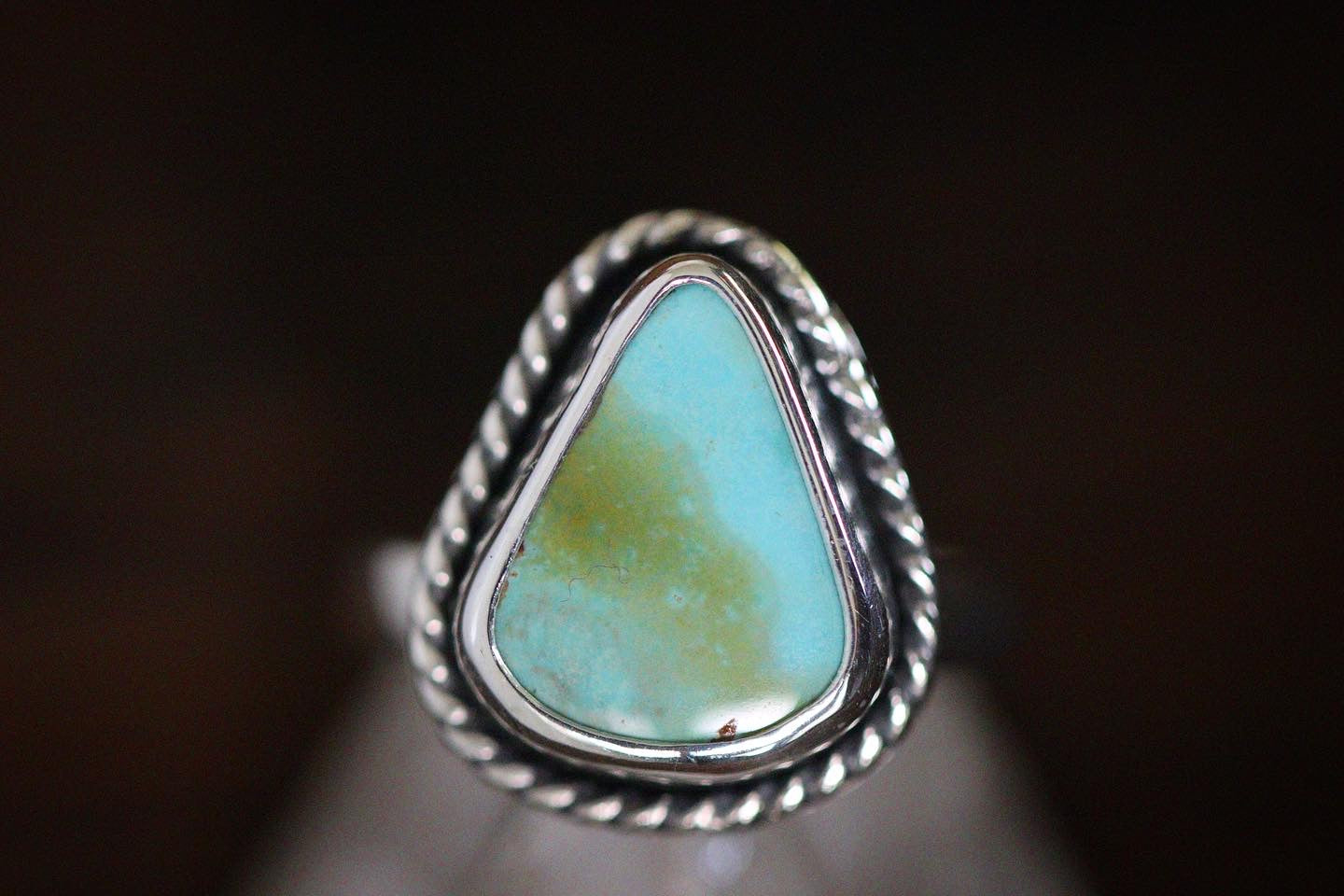 Sterling silver natural Pilot mountain turquoise ring US 7