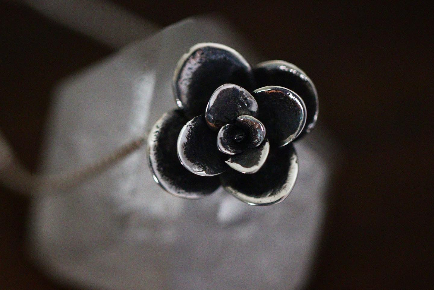 Sterling silver succulent necklace