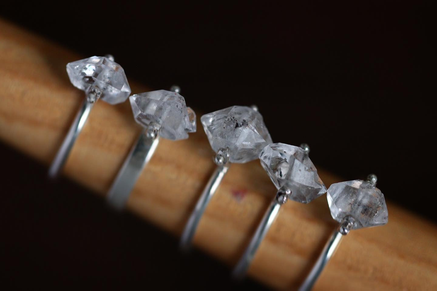 Sterling silver herkimer diamond ring