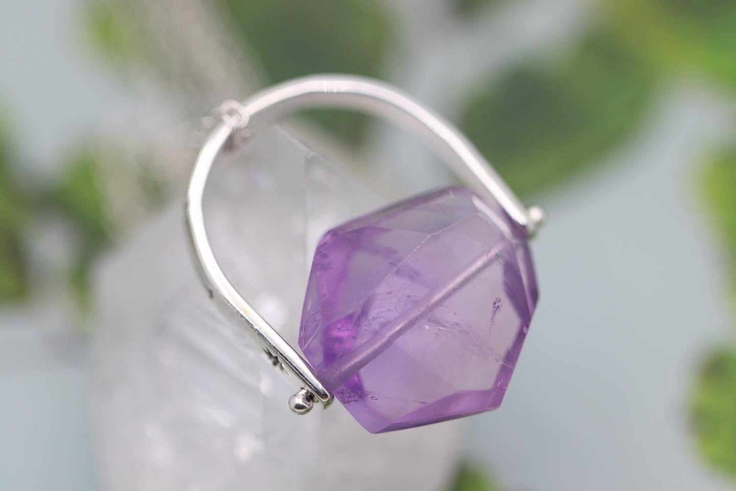 Sterling silver starry night pinned amethyst necklace 6