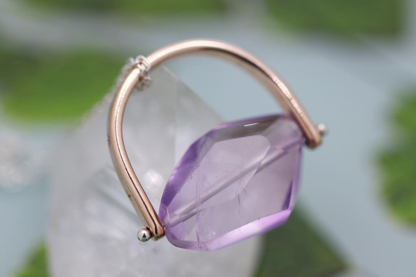 Brass and sterling silver starry night pinned amethyst necklace 9
