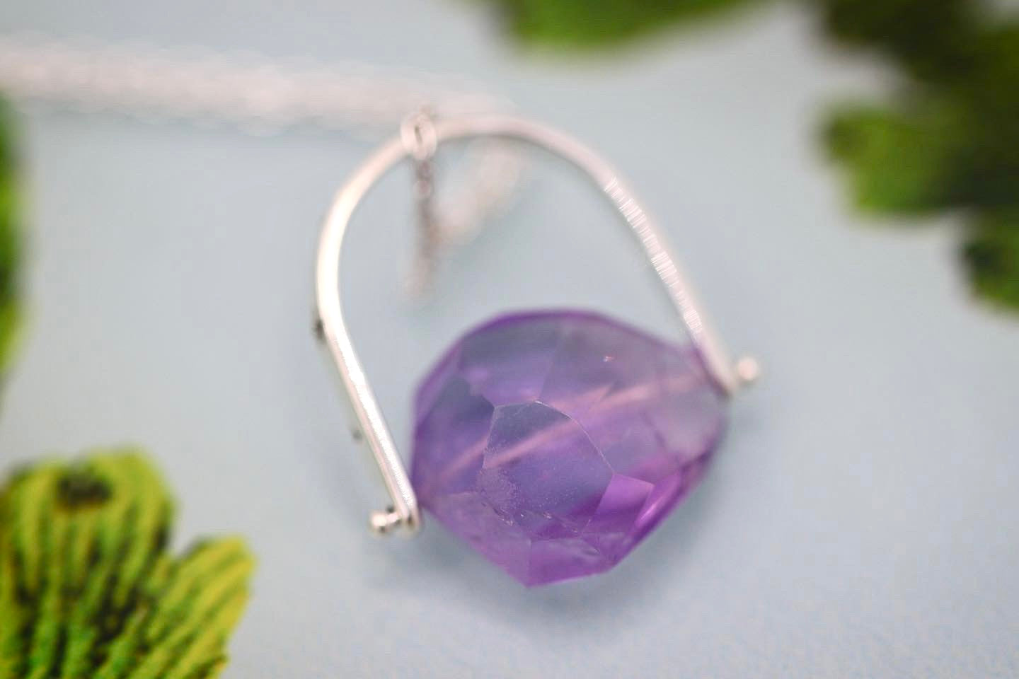 Sterling silver starry night pinned amethyst necklace 2