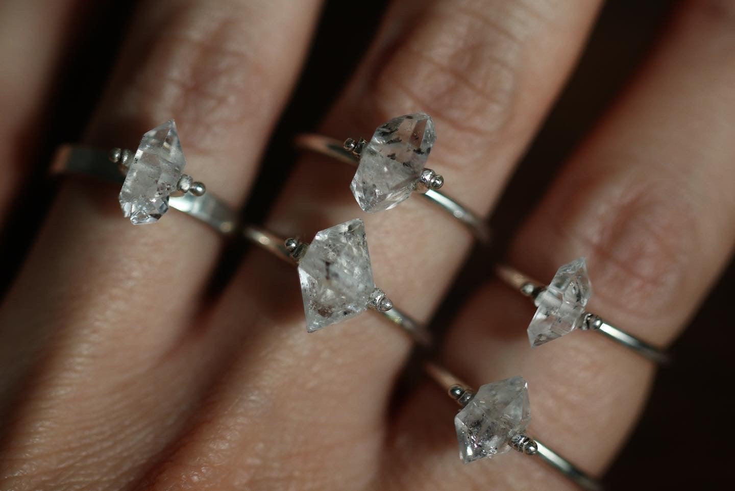 Sterling silver herkimer diamond ring