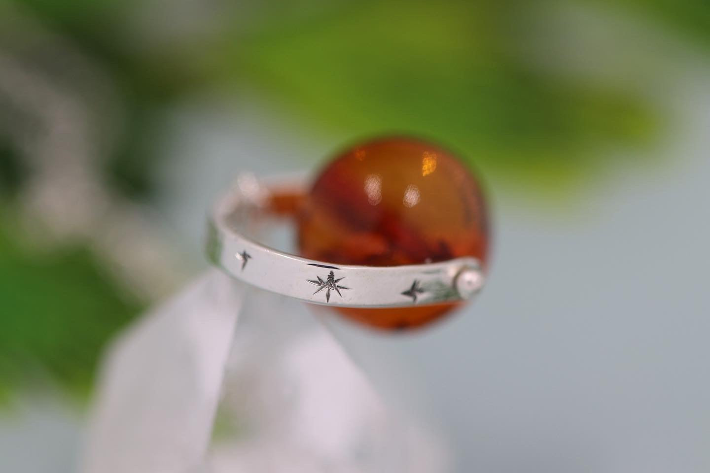 Sterling silver starry night pinned baltic amber necklace 4