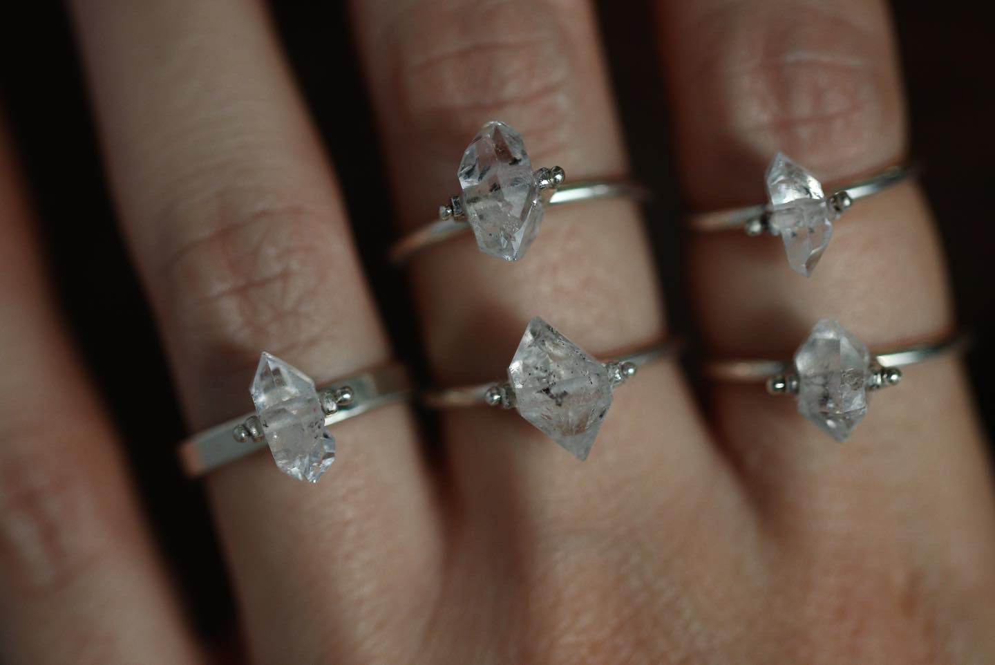 Sterling silver herkimer diamond ring