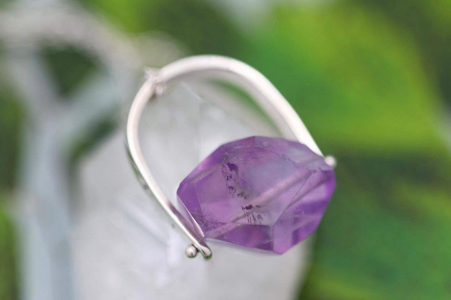 Sterling silver starry night pinned amethyst necklace 4