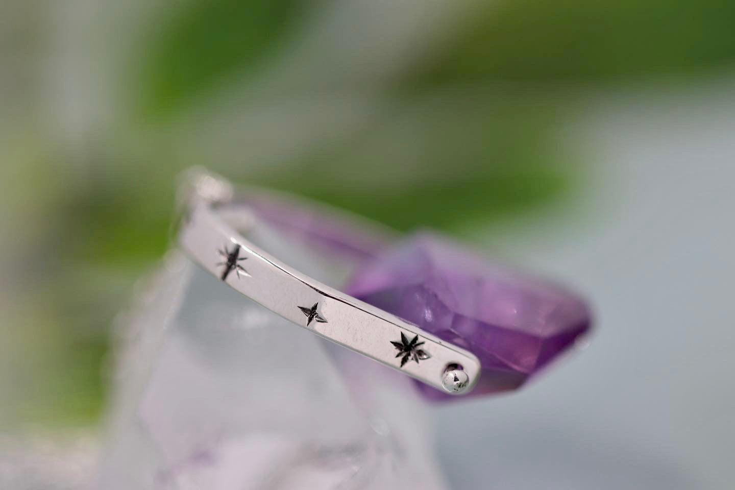 Sterling silver starry night pinned amethyst necklace 6