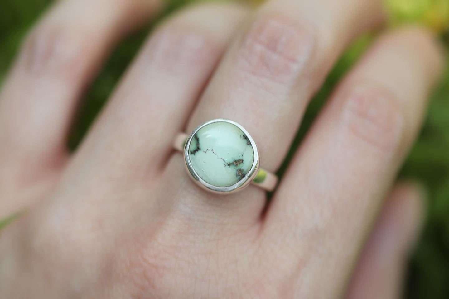Sterling silver damele variscite ring US size 7