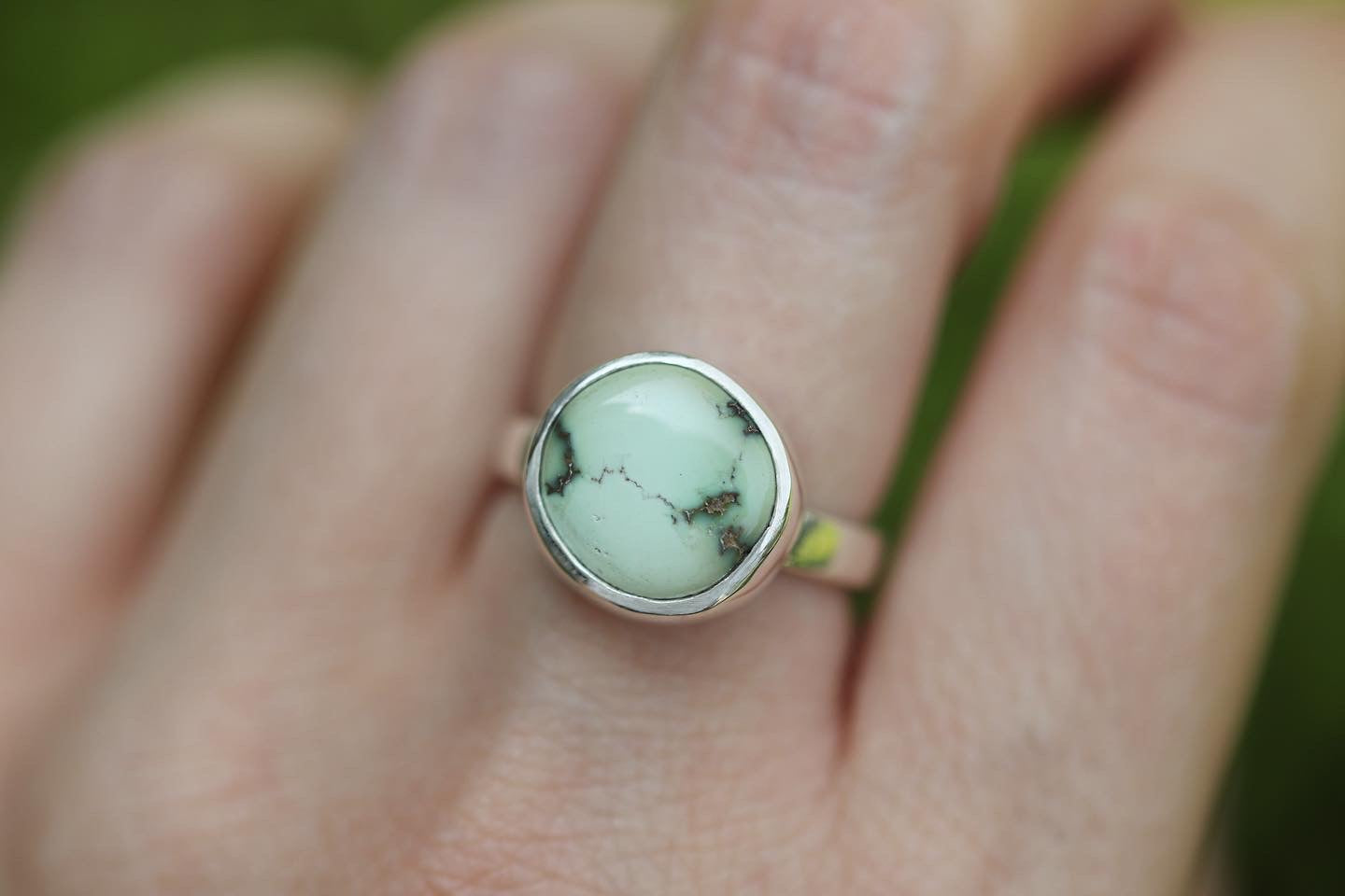 Sterling silver damele variscite ring US size 7