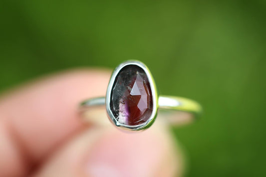 Sterling silver rose cut super 7 ring US size 7