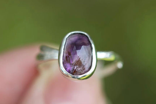 Sterling silver rose cut super 7 ring US size 6.5