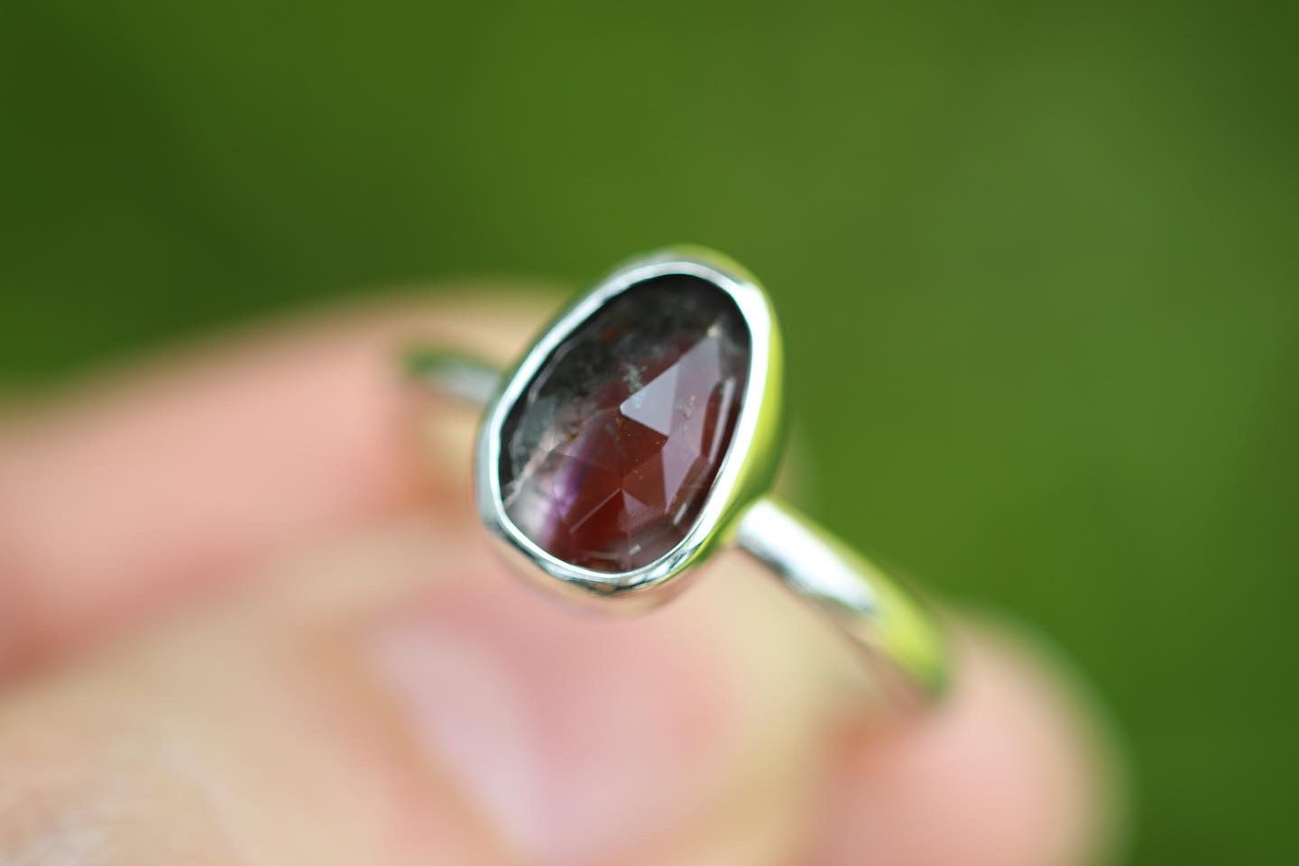 Sterling silver rose cut super 7 ring US size 7