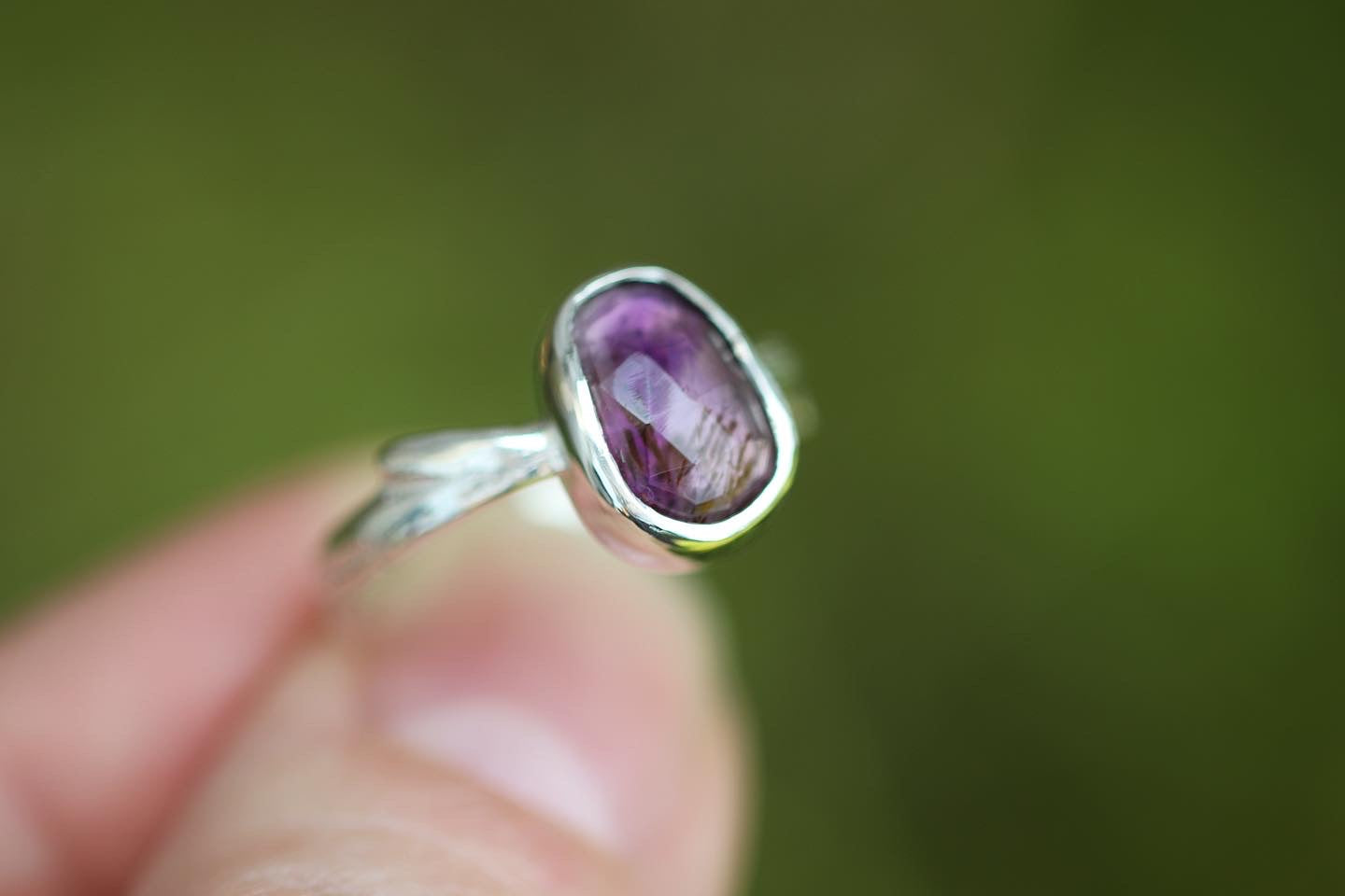 Sterling silver rose cut super 7 ring US size 6.5