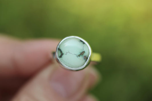 Sterling silver damele variscite ring US size 7