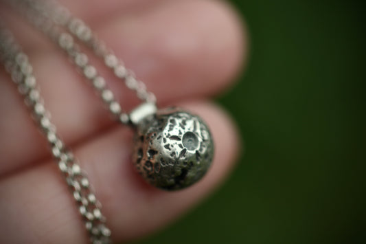 Sterling silver full moon necklace