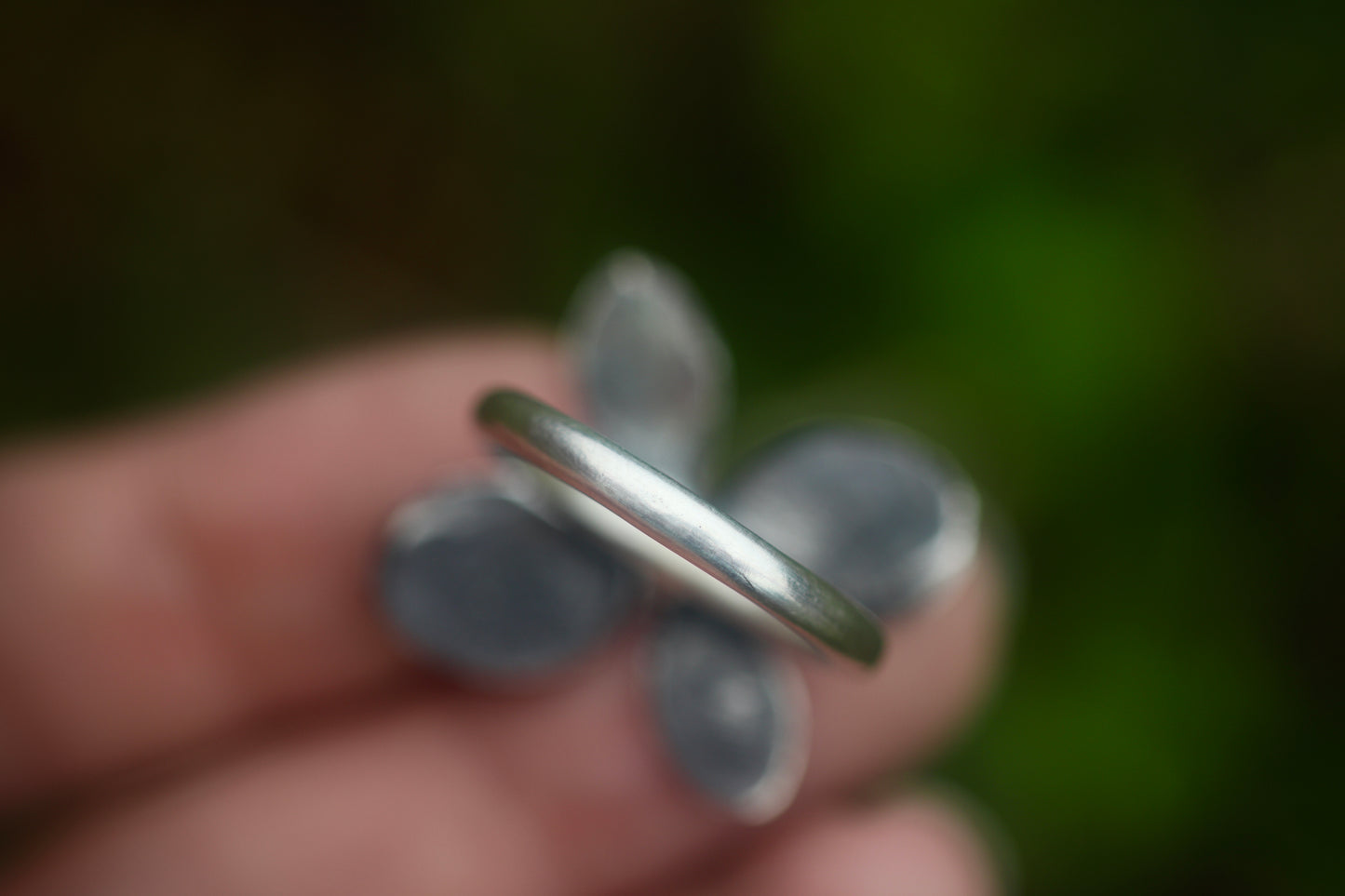 Sterling silver hydrangea ring US size 7