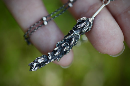 Sterling silver cast lavender necklace from real a real lavender sprig