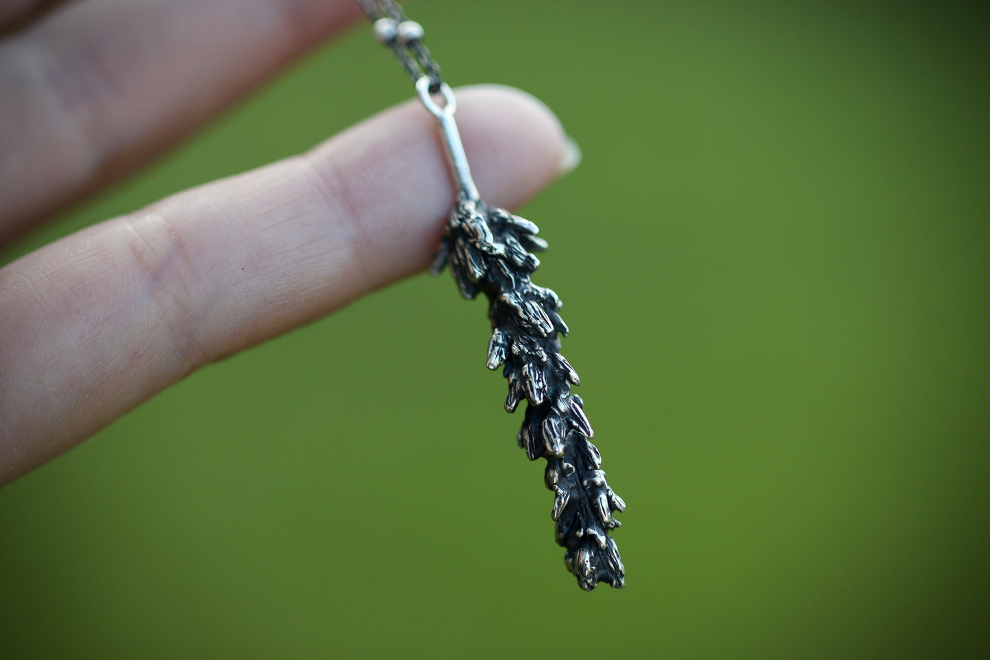 Sterling silver cast lavender necklace from real a real lavender sprig