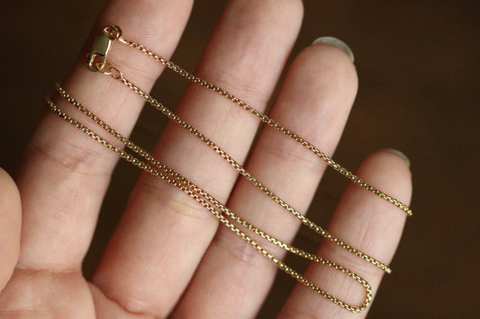 14K Yellow Gold 1.2mm Rounded Box Chain 20”