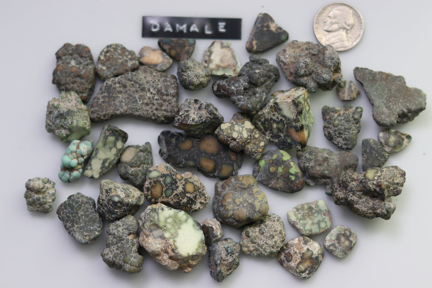 High grade multi colored Damele turquoise rough