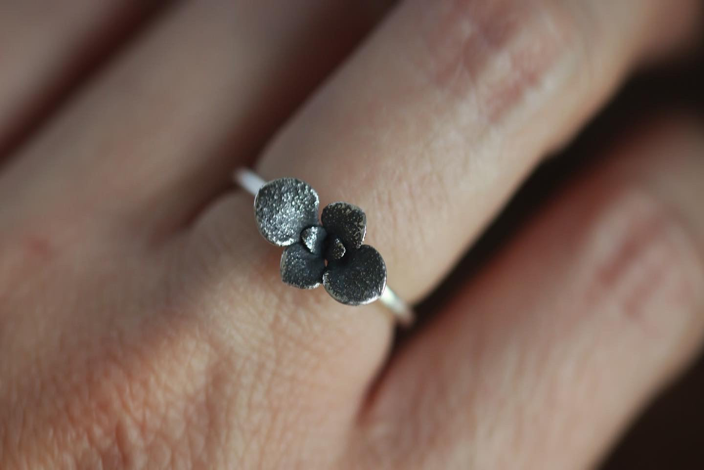 Sterling silver succulent ring US size 6