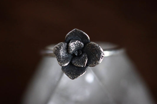 Sterling silver succulent ring US size 5