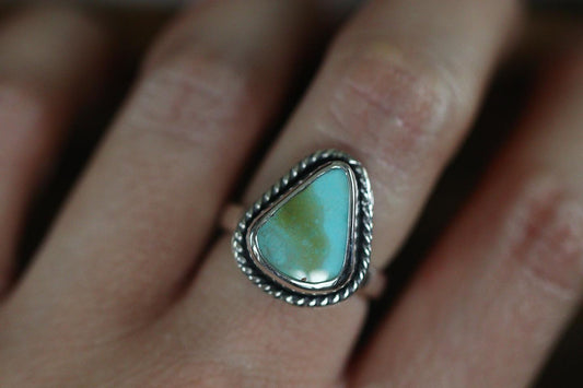 Sterling silver natural Pilot mountain turquoise ring US 7