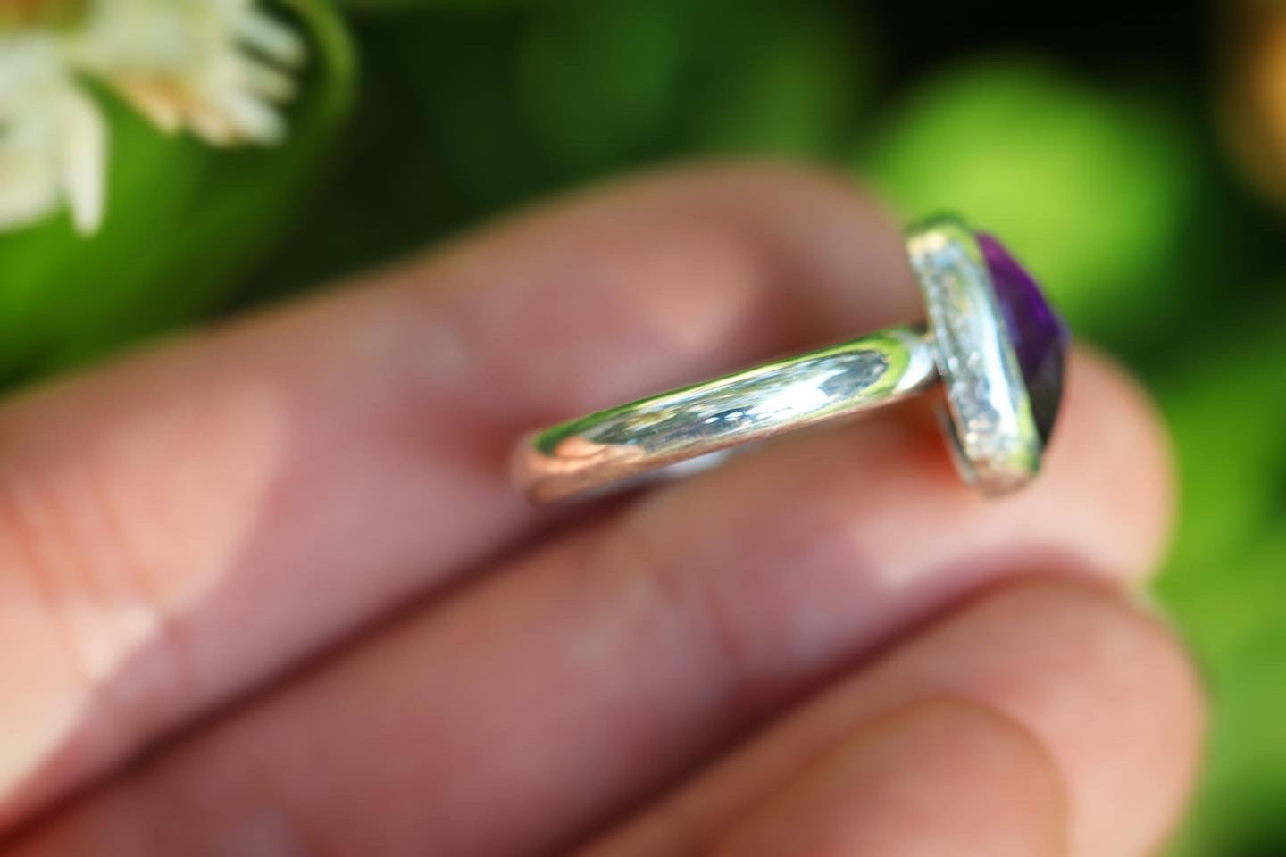 Sterling silver amethyst ring US 7