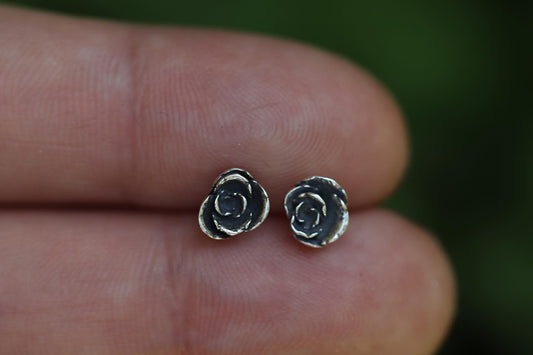 Sterling silver succulent stud earrings #16
