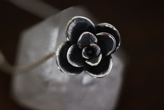 Sterling silver succulent necklace