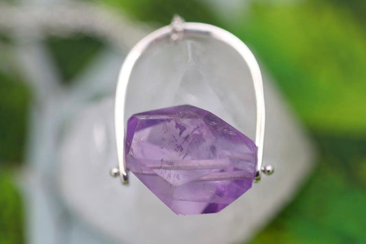 Sterling silver starry night pinned amethyst necklace 4