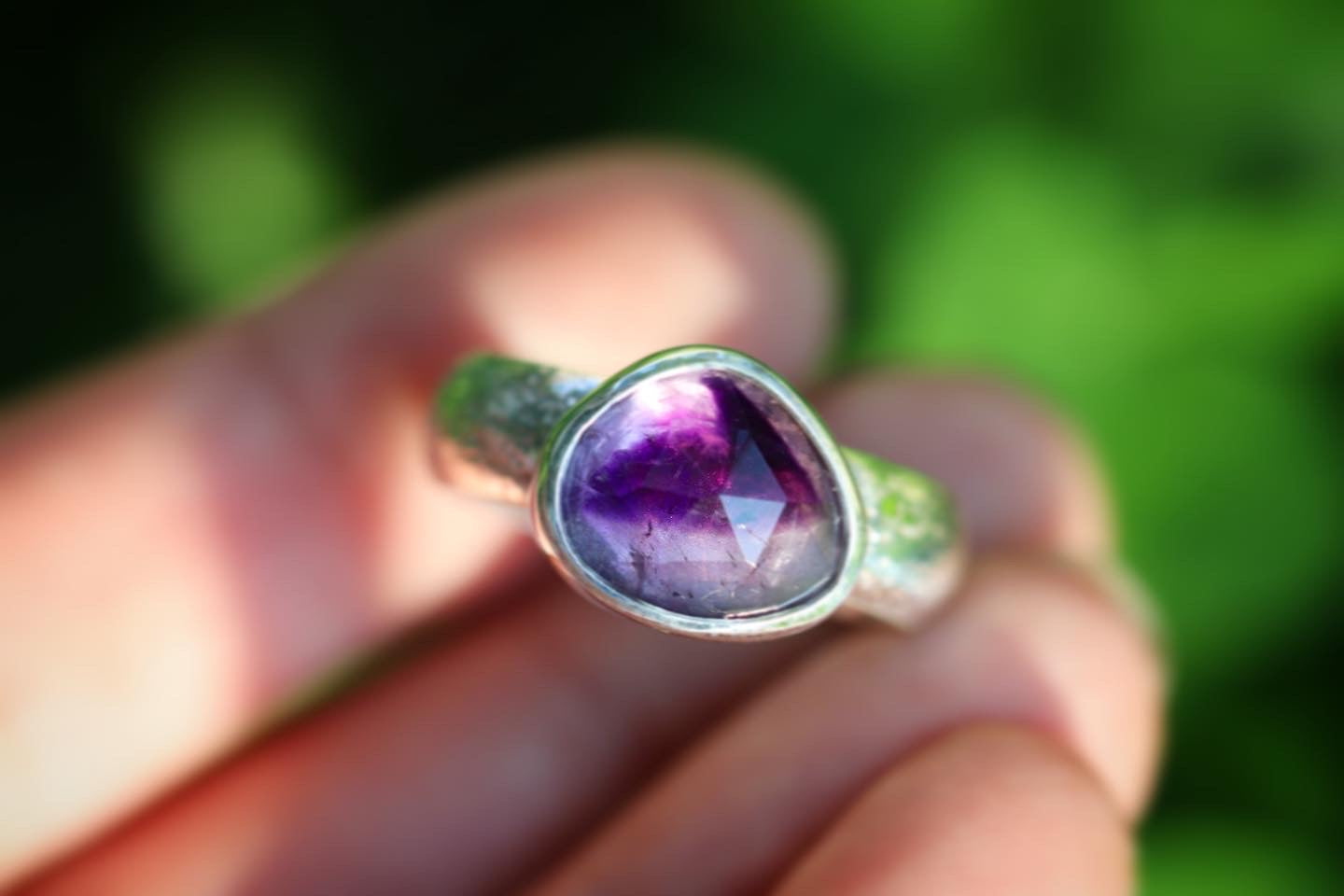 Sterling silver amethyst ring US 9