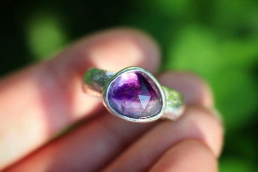 Sterling silver amethyst ring US 9