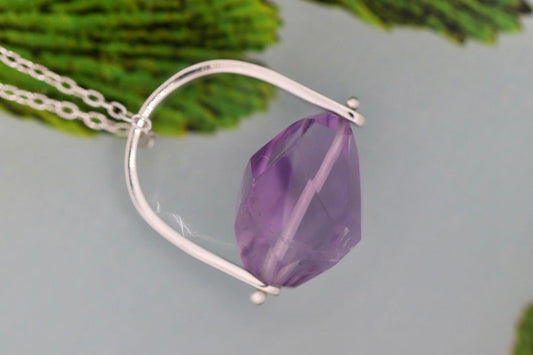 Sterling silver starry night pinned amethyst necklace 3