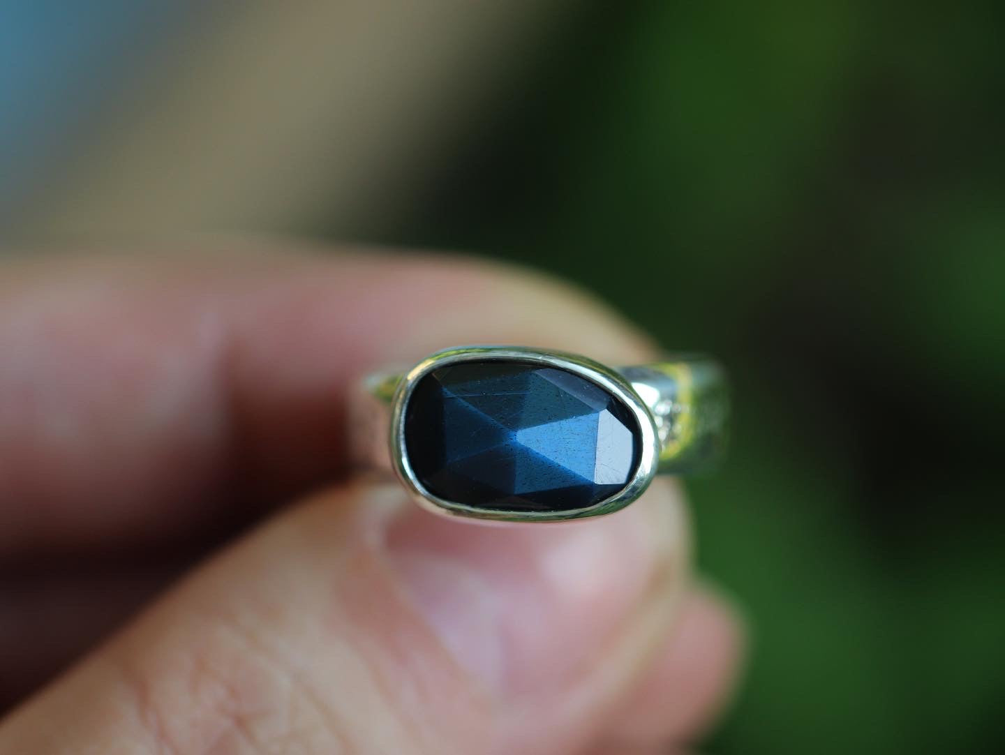 Sterling silver labradorite ring US 7