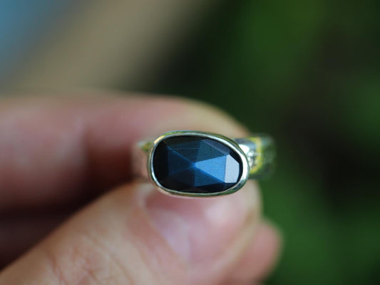 Sterling silver labradorite ring US 7