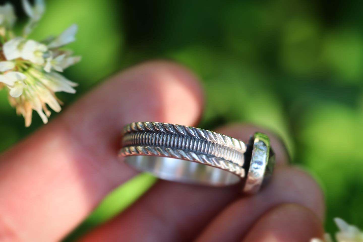 Sterling silver amazonite ring US 6