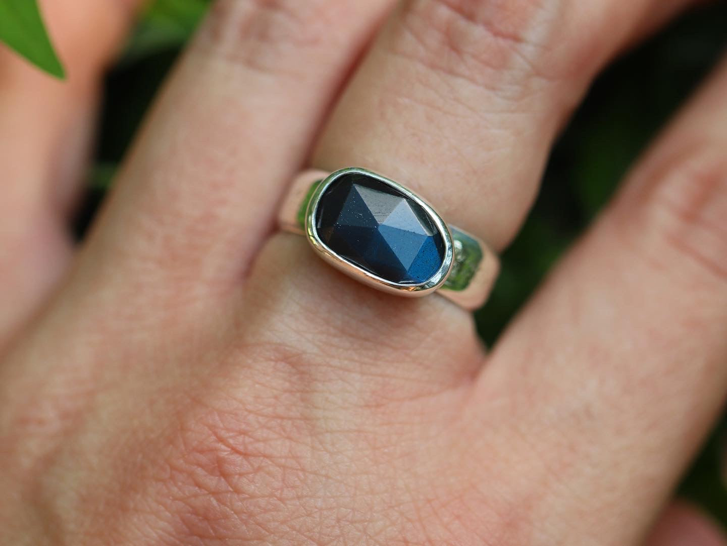 Sterling silver labradorite ring US 7