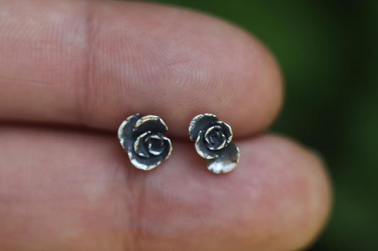 Sterling silver succulent stud earrings #11
