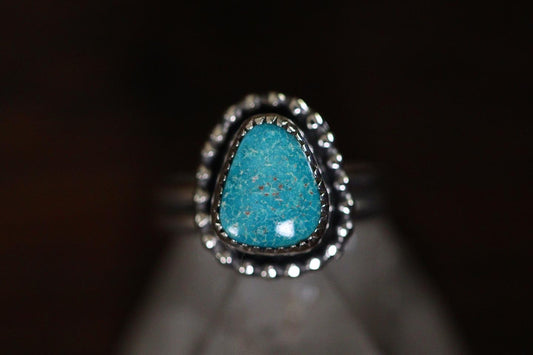 Sterling silver natural Kingman turquoise ring US size 7.5