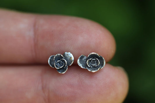 Sterling silver succulent stud earrings #6