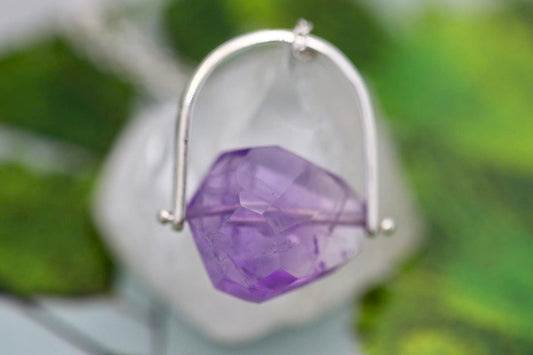 Sterling silver starry night pinned amethyst necklace 2