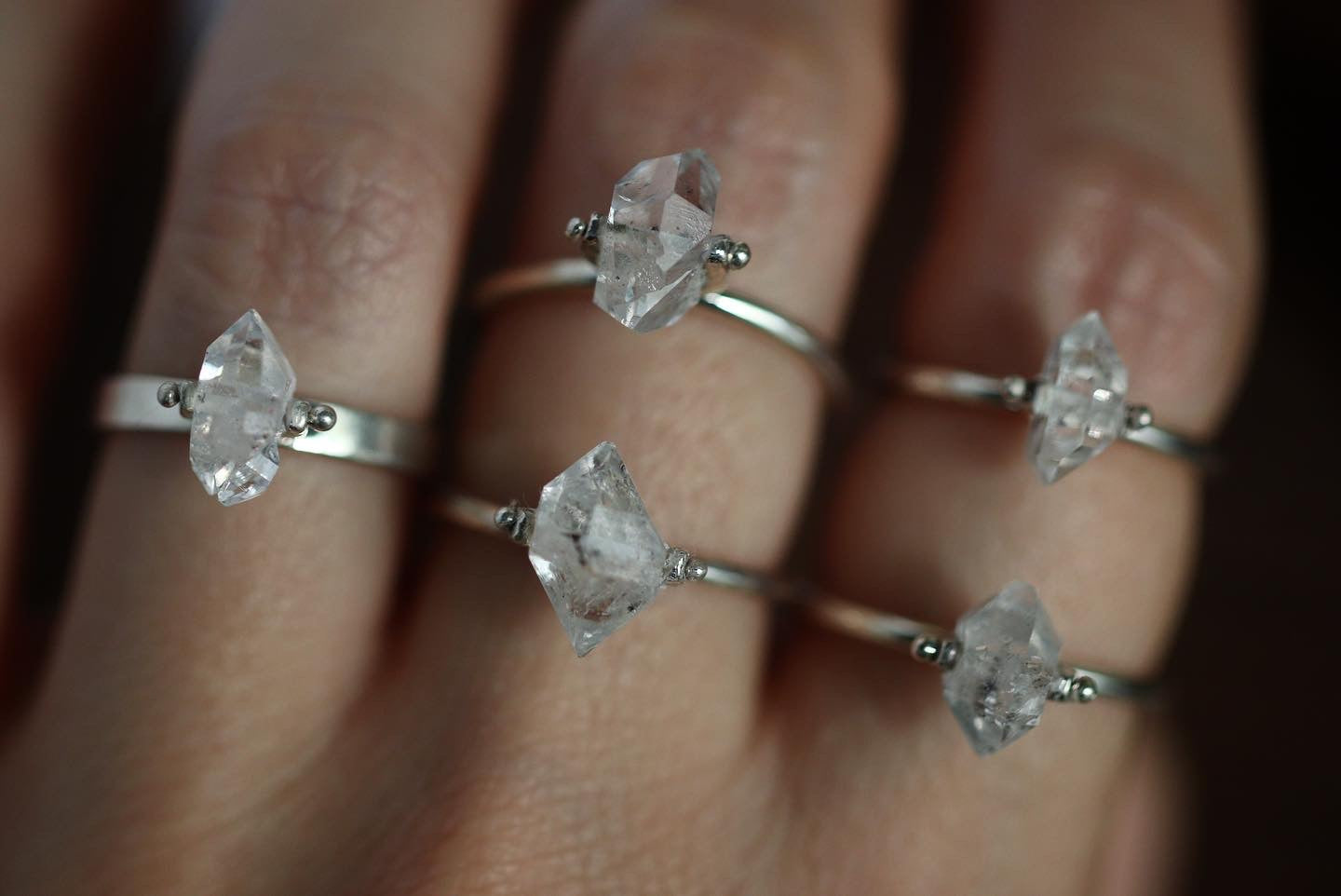 Sterling silver herkimer diamond ring
